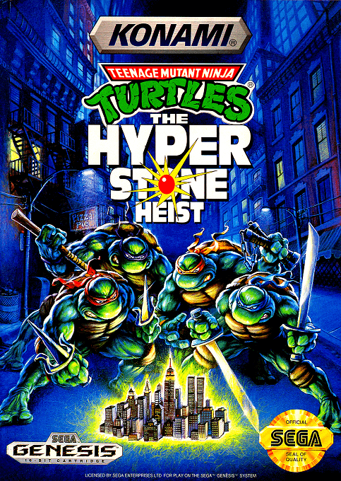 Teenage Mutant Ninja Turtles Hyperstone Heist box art for Sega Genesis